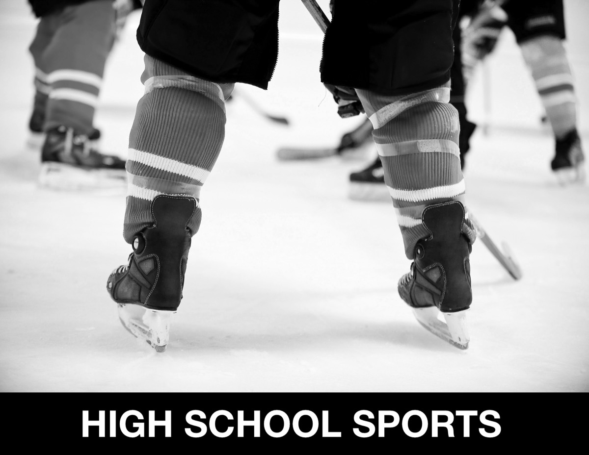 A hockey player on the ice